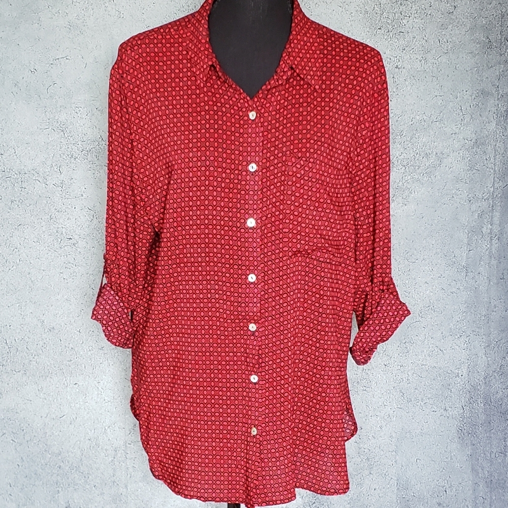 Grand & Greene Women's Red & Black Top Size L - Picture 8 of 14